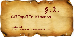Gáspár Kisanna névjegykártya